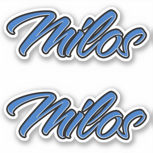 Milos Name blue Aufkleber Sticker Stickerset (Voorkant)