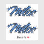 Milos Name blue Aufkleber Sticker Stickerset (Vel)