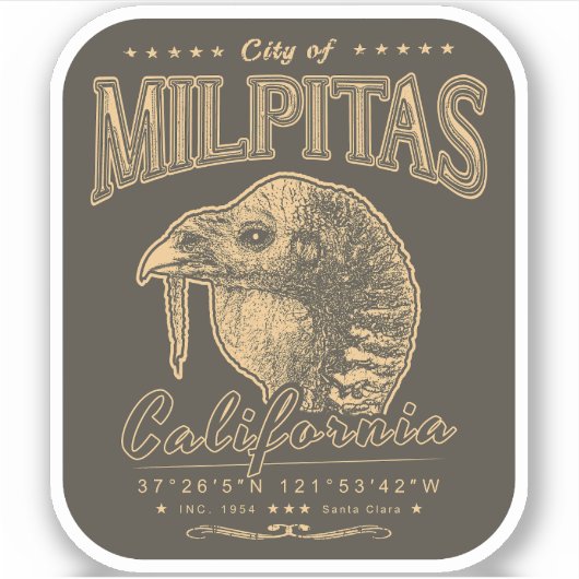 MILPITAS SANTA CLARA - SILICON VALLEY CALIFORNIË STICKER (Voorkant)