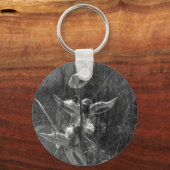 Milroed Black en White Grunge Sleutelhanger (Voorkant)