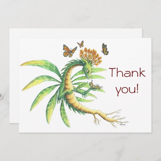 Milroed Dragon & Monarchs - Hartelijk dank Bedankkaart (Voorkant / Achterkant)