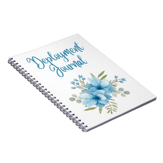 MilSpouse Deployment Journal met blauwe bloemen Notitieboek (Rechterzijde)