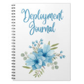 MilSpouse Deployment Journal met blauwe bloemen Notitieboek (Voorkant)