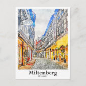 Miltenberg Duitsland Reizen Waterverf Hand geteken Briefkaart (Voorkant)