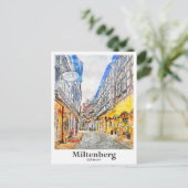 Miltenberg Duitsland Reizen Waterverf Hand geteken Briefkaart (Staand voorkant)