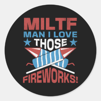 MILTF Ik hou van die vuurwerk 4 juli 2023 Ronde Sticker