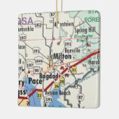 Milton Florida Map Keramisch Ornament (Links)