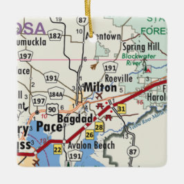 Milton Florida Map Keramisch Ornament