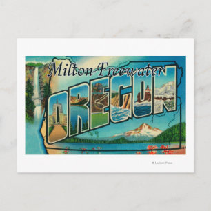 Milton-Freewater, Oregon - Grote lettertjes Briefkaart