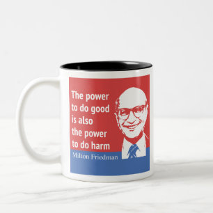 Milton Friedman Citaat: De kracht om goed te doen Tweekleurige Koffiemok