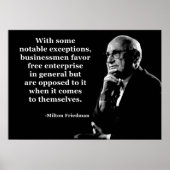 Milton Friedman Crony Capitalism Poster (Voorkant)