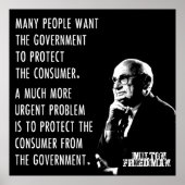 Milton Friedman Free Market Capitalism Libertarian Poster (Voorkant)