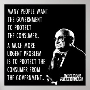 Milton Friedman Free Market Capitalism Libertarian Poster
