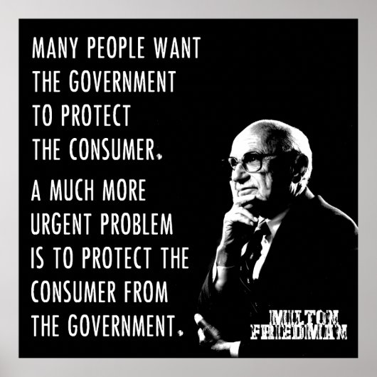 Milton Friedman Free Market Capitalism Libertarian Poster (Voorkant)