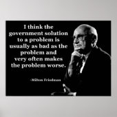 Milton Friedman Government Quote Poster (Voorkant)