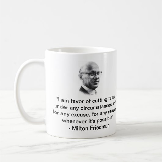 Milton Friedman snijdt de Mok van de Koffiekoffie (Links)