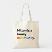 Milton is een Family Community PRIDE LGBTQ+ Canvas Tote Bag (Achterkant)