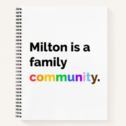 Milton is een Family Community PRIDE LGBTQ+ Notiti Notitieboek (Voorkant)