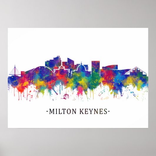 Milton Keynes England Skyline Poster (Voorkant)