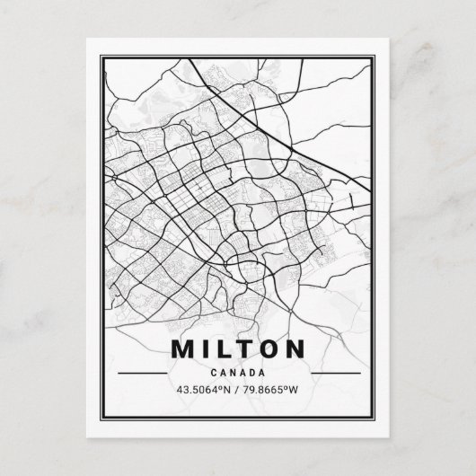 Milton Ontario Canada Travel City Map Briefkaart (Voorkant)