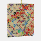 Milton Ontario Painted Map Keramisch Ornament (Rechts)