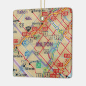 Milton Ontario Painted Map Keramisch Ornament (Links)
