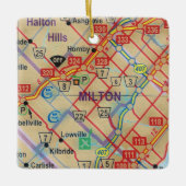 Milton Ontario Painted Map Keramisch Ornament (Voorkant)