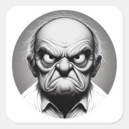 "Milton the Angry Old Man" Vierkante Sticker