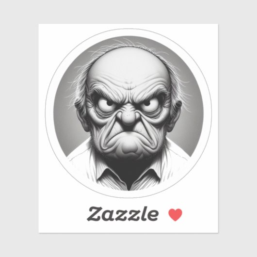 "Milton the Angry Old Man" Vinyl Sticker (Vel)