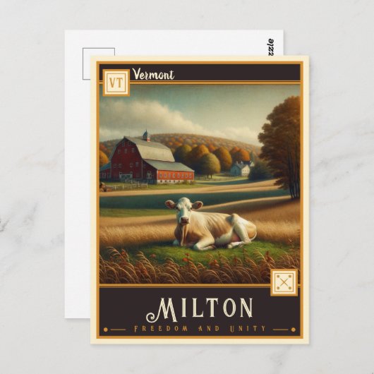 Milton, Vermont |  BRIEFKAART (Voorkant / Achterkant)