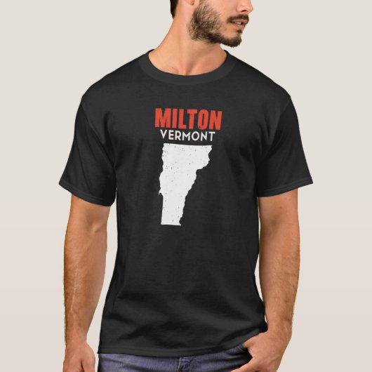 Milton Vermont USA State Travel Vermonter T-shirt (Voorkant)