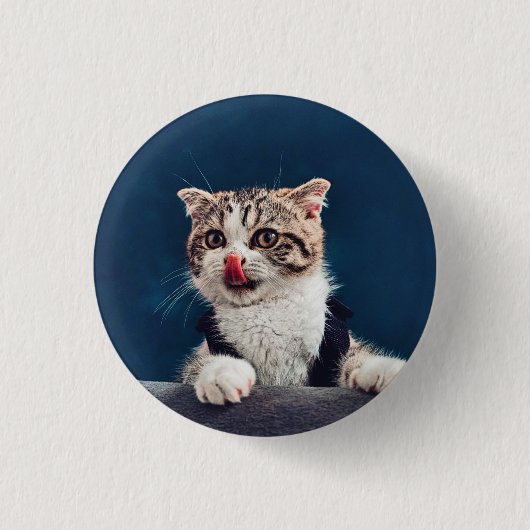 Milu Cat Ronde Button 3,2 Cm (Voorkant)
