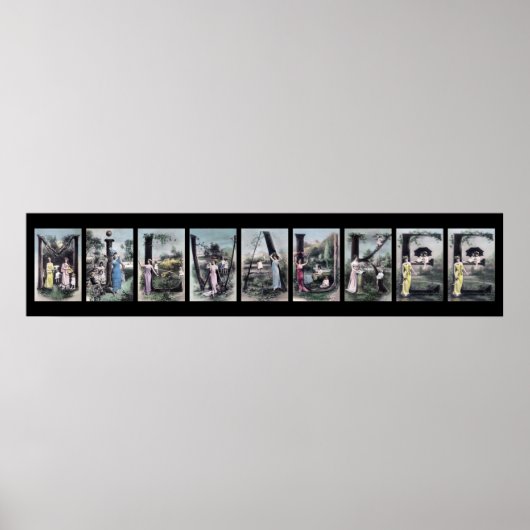 MILWAUKEE  Alfabet Letter Name Art Poster (Voorkant)