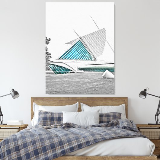 Milwaukee Art Museum 7 Canvas Afdruk (Insitu (Slaapkamer))