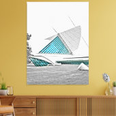 Milwaukee Art Museum 7 Canvas Afdruk (Insitu (Woonkamer))