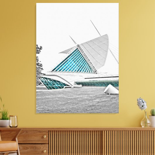 Milwaukee Art Museum 7 Canvas Afdruk (Insitu (Woonkamer))