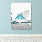 Milwaukee Art Museum 7 Canvas Print (Insitu (Houten vloer))