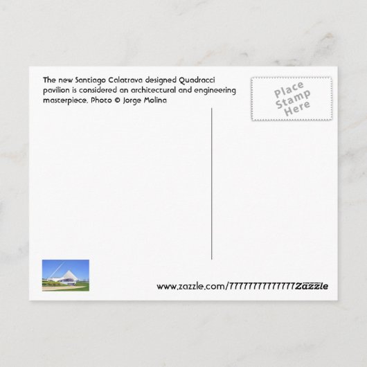 Milwaukee Art Museum Briefkaart (Achterkant)