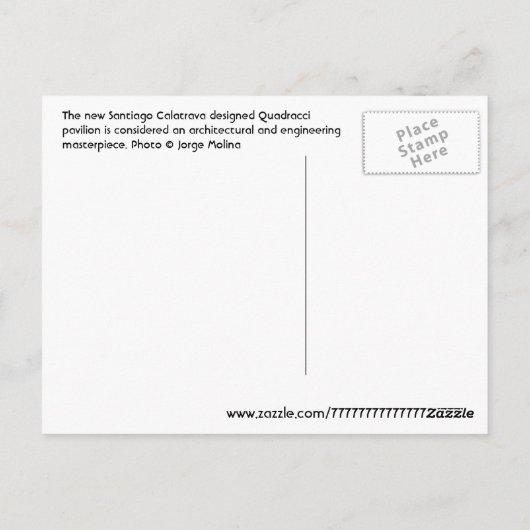 Milwaukee Art Museum Briefkaart (Achterkant)