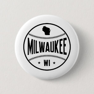 Milwaukee Baseball Ronde Button 5,7 Cm