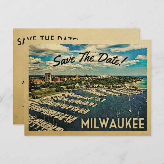Milwaukee bewaart de datum Briefkaart Wisconsin (Voorkant / Achterkant)
