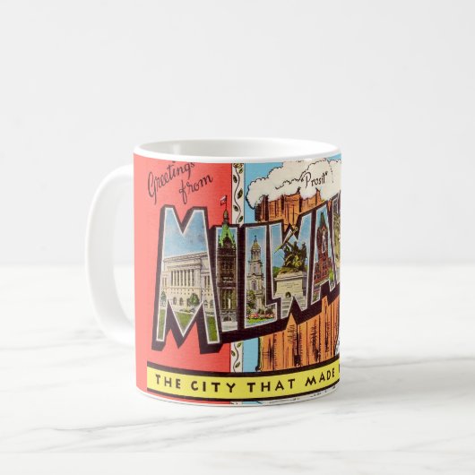 Milwaukee Bier Ansichtkaart Koffiemok (Voorkant links)