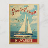 Milwaukee Briefkaart Sailboot  Wisconsin (Voorkant)