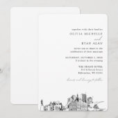 Milwaukee bruiloft elegante skyline uitnodiging (Voorkant / Achterkant)