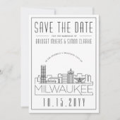 Milwaukee bruiloft | Gestileerde skyline De datum Kaart (Voorkant)