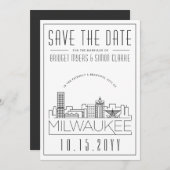 Milwaukee bruiloft | Gestileerde skyline De datum Kaart (Voorkant / Achterkant)