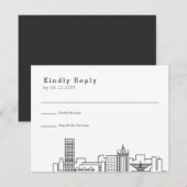 Milwaukee bruiloft | Gestileerde Skyline RSVP (Voorkant / Achterkant)