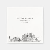 Milwaukee Bruiloft Minimalistisch Papier Servet (Voorkant)