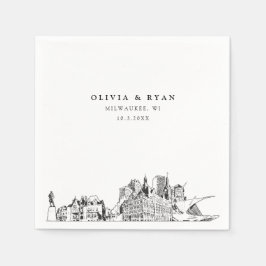 Milwaukee Bruiloft Minimalistisch Papier Servet