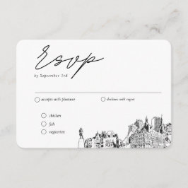 Milwaukee Bruiloft Traditionele RSVP Maaltijden Op Informatiekaartje